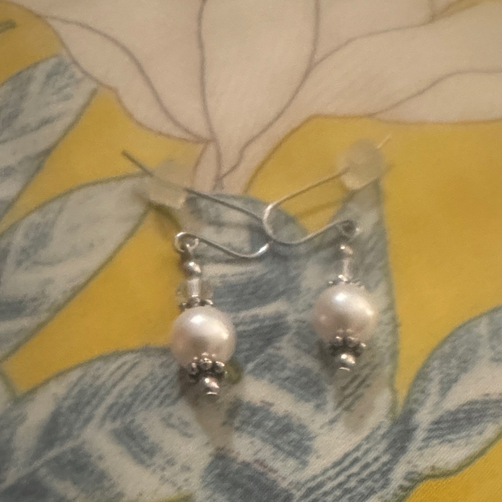Elegant White Pearl Drop Earrings - Women's Jewelry